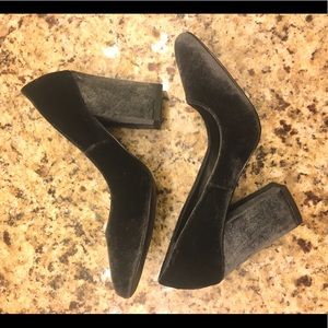 Mossimo Dark Gray Velvet Block Heels